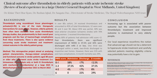 Clinical outcome after thrombolysis in elderly patients with acute ischemic stroke – retrospective review of local experience in a large district general hospital in Wolverhampton
