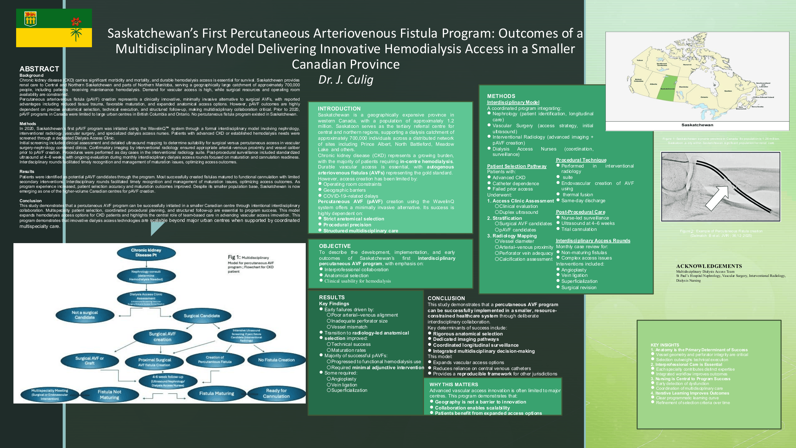 Saskatchewan’s First Percutaneous Arteriovenous Fistula Program: Outcomes of a Multidisciplinary Model Delivering Innovative Hemodialysis Access in a Smaller Canadian Province    
